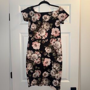 Floral Black Dress